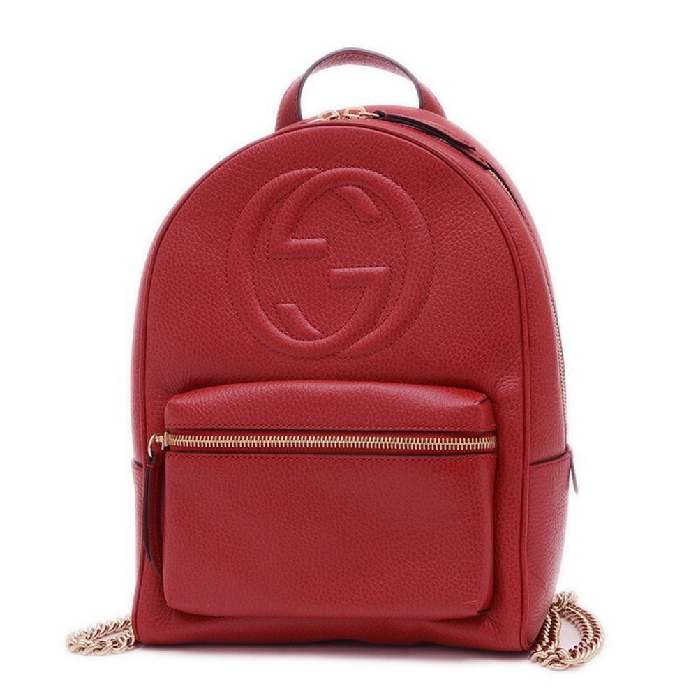 Gucci Red Soho Backpack Leather